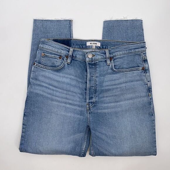 Re/Done 90s High Rise Ankle Crop in Light Dusk Destroy Women’s Size 30 New - Picture 13 of 13